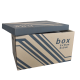 Archiváló konténer karton doboz fedeles 52x35x30cm, külön záródó levehető fedéllel Fornax