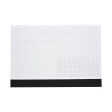 Asztali könyöklő fehér lapokkal fekete műbőrcsíkkal 570 x 390 mm  Realsystem 2026.