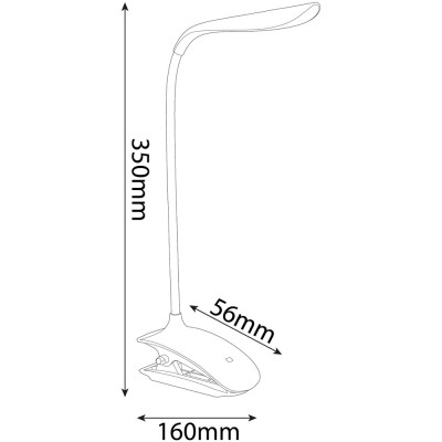 Asztali LED lámpa, csiptethető, 1,5W, 6400K, AVIDE, fekete