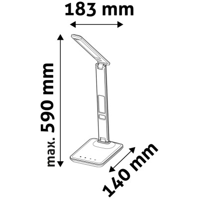 Asztali LED lámpa, Nathan, kijelzős, 6W, 5000K, AVIDE, fekete