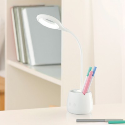 Asztali LED lámpa, tolltartóval, 5W, 6400K, AVIDE, fehér