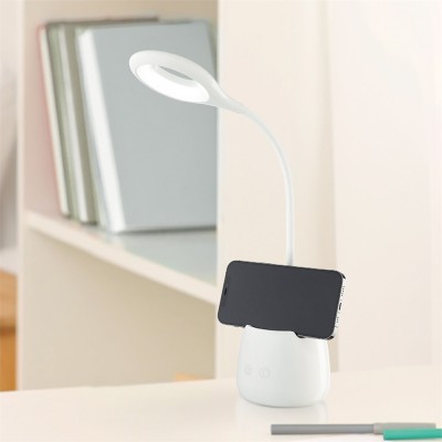 Asztali LED lámpa, tolltartóval, 5W, 6400K, AVIDE, fehér