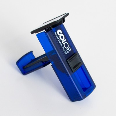 Bélyegző Printer Colop Pocket Stamp 20 kék átlátszó ház kék párna