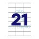 Etikett címke, 70x42,3mm, 100 lap, 21 címke/lap Bluering®