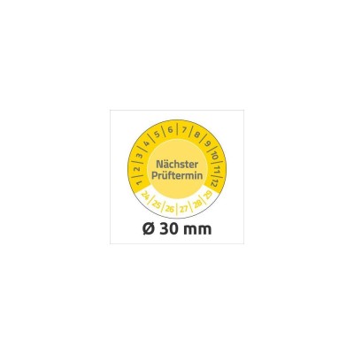 Etikett címke, o30mm, eltávolíthatatlan 8 címke/ív, 10 ív/doboz, Avery sárga