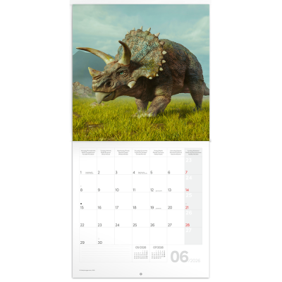 Falinaptár képes lemeznaptár 300x300mm, Dinosaurs Realsystem 2026.