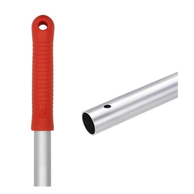 Felmosónyél alumínium (eloxált) 140 cm pattintós  AE140R piros markolat