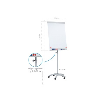 Flipchart tábla mobil 68x105cm, mágneses 5 görgős gurítható X-tra Line Mobil  EL-FC31 Franken