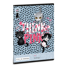 Füzet iskolai A5, 32lap, kockás 27-32 Ars Una THINK-PINK (5285) 23 10db/csomag