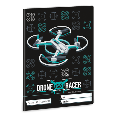 Füzet iskolai A5, 32lap, vonalas 14-32 1.osztályos Ars Una DRONE RACER (5131) 22 10db/csomag