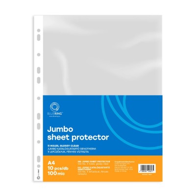 Genotherm lefűzhető, A4, 100 micron jumbo víztiszta Bluering® 10 db/csomag