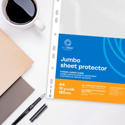 Genotherm lefűzhető, A4, 180 micron jumbo katalógustartó Bluering® 10 db/csomag