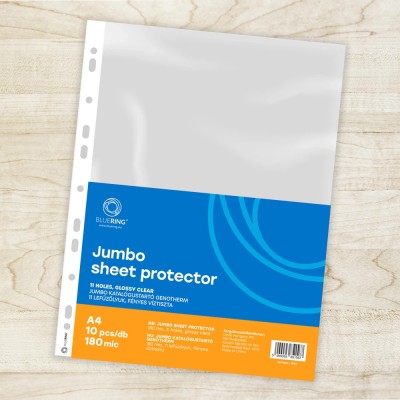 Genotherm lefűzhető, A4, 180 micron jumbo katalógustartó Bluering® 10 db/csomag