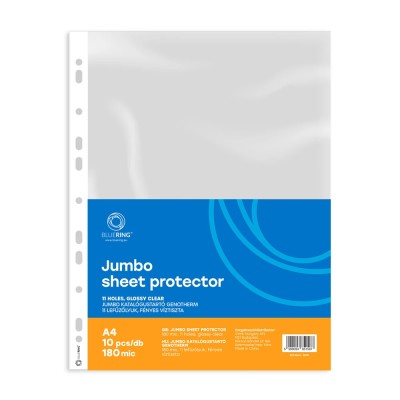 Genotherm lefűzhető, A4, 180 micron jumbo katalógustartó Bluering® 10 db/csomag