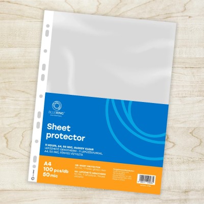 Genotherm lefűzhető, A4, 50 micron fényes víztiszta Bluering® 100 db/csomag