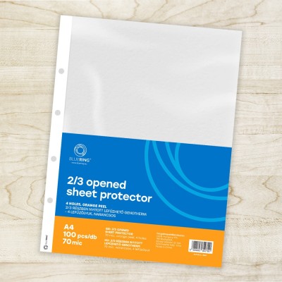 Genotherm lefűzhető, A4, 70 micron narancsos belül 2/3 részben nyitott Bluering® 100 db/csomag
