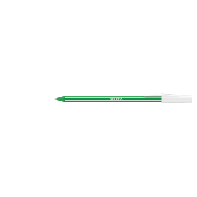 Golyóstoll 0,7mm, kupakos, Ico Signetta, írásszín zöld