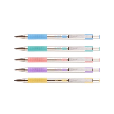 Golyóstoll 0,7mm, pasztell világoskék test, Zebra F-301, írásszín kék