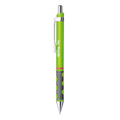 Golyóstoll neonzöld test, Rotring Tikky III, írásszín kék