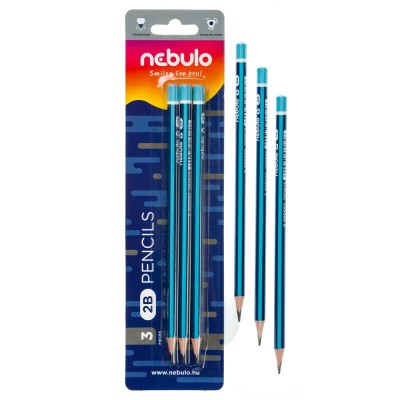 Grafitceruza 2B, 3 db-os, Nebulo