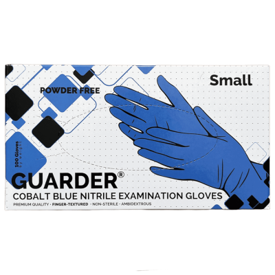 Gumikesztyű nitril púdermentes S 100 db/doboz GUARDER® Industry kék
