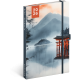 Keménytáblás notesz krémszínű lapokkal leszorító gumiszalaggal Japan 130x210mm, Presco