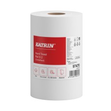 Kéztörlő 2 rétegű belsőmagos tekercses átmérő: 14 cm 300 lap/75 m/tekercs 12 tekercs/csomag S Katrin_97470 fehér