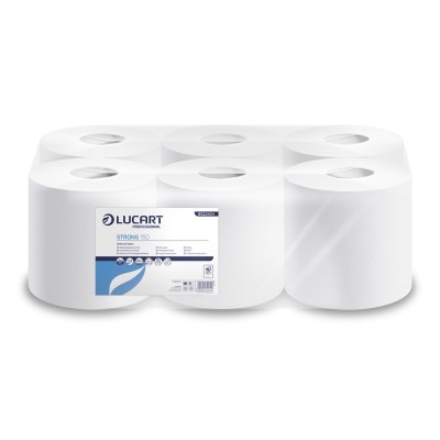 Kéztörlő 2 rétegű tekercses átmérő: 20 cm 100% cellulóz belső magos 6 tekercs/karton Strong Lucart 150_852210H