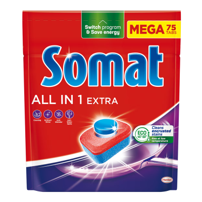 Mosogatógép tabletta 75 db/doboz All in One Somat Regular