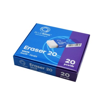 Radír 20-as fehér szögletes papír tokban Bluering®