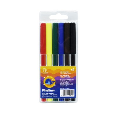 Rostirón kúpos végű, vízbázisú készlet, 1mm, Bluering®, 6 klf. szín