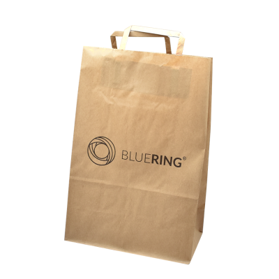 Szalagfüles papírtáska 32x15x44cm Bluering® barna