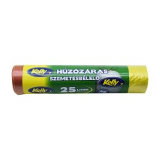 Szemeteszsák zárószalagos 25 liter 15 db/tekercs Kelly_sárga