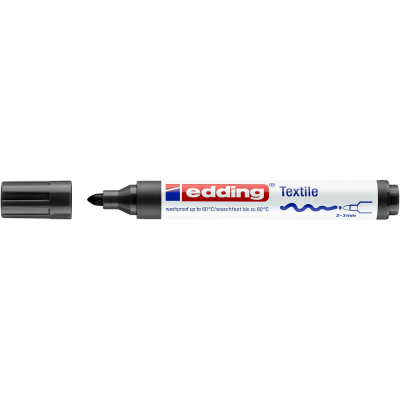 Textilfilc 2-3mm, kerek Edding 4500 fekete