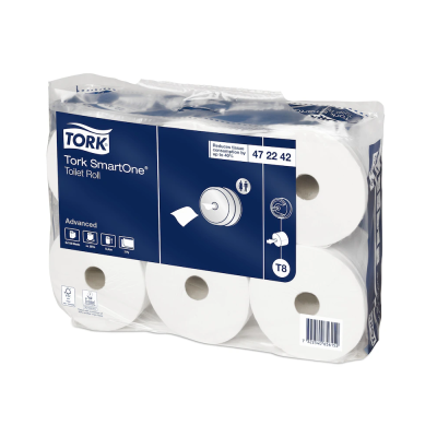 Toalettpapír 2 rétegű laponkénti adagolású 1150 lap/207 m/tekercs 6 tekercs/csomag Smart One®Tork_472242 fehér T8