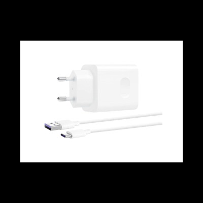 Töltő hálózati HUAWEI USB aljzat (18W, gyorstöltő + Type-C kábel) fehér