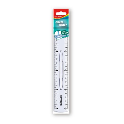 Vonalzó 20 cm, kétoldalt skálázott, fogantyús Keyroad