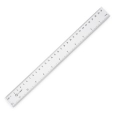 Vonalzó 30cm, kemény műanyag Bluering®